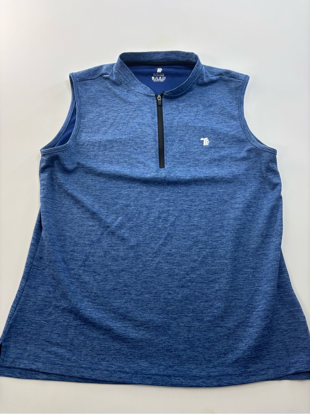 Quarter-Zip Golf Tank Top Womens Size Large Blue UPF 50 TBMPOY Quick Dry‎